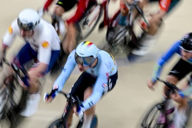 Belgian Noah Vandenbranden pictured in action during the men s Scratch qualifications on day 3 of the 2026 UEC Track Elite European Championships, in Konya, Turkey, Tuesday 03 February 2026. The European Championships take place from 01 to 05 February 2026. DIRKxWAEM  x160683577x