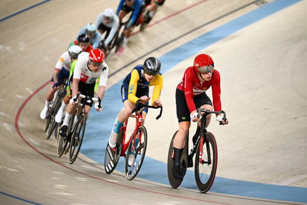 2026 UEC Track Elite European Championships Picture by Olly Hassell SWpix.com - 03 02 2026 - Cycling - 2026 UEC Track Elite European Championships - Konya Velodrome, Konya, Türkiye - Men s Scratch Race Qualifying - Tobias Hansen Aagaard (Denmark) Copyright: x xSWpix.comx(t axPhotographyxHubxLtd)xOllyxHassell SWpix.comx SWP-3177-0474