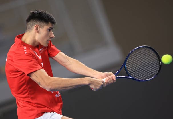 Varazdin: Tennis players training ahead of the Davis Cup match between Croatia and Denmark Training of the Croatian tennis team on the occasion of their meeting between Croatia and Denmark in the first round of qualifications for going to the final Davis Cup tournament for 2026., in Varazdin, Croatia, on on February 03, 2026.  MarkoxPrpic PIXSELL