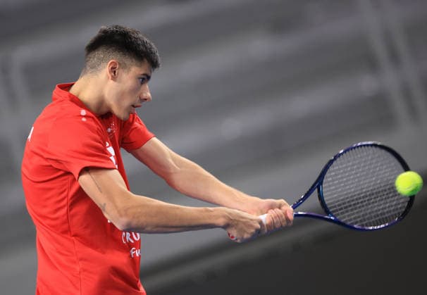 Varazdin: Tennis players training ahead of the Davis Cup match between Croatia and Denmark Training of the Croatian tennis team on the occasion of their meeting between Croatia and Denmark in the first round of qualifications for going to the final Davis Cup tournament for 2026., in Varazdin, Croatia, on on February 03, 2026.  MarkoxPrpic PIXSELL