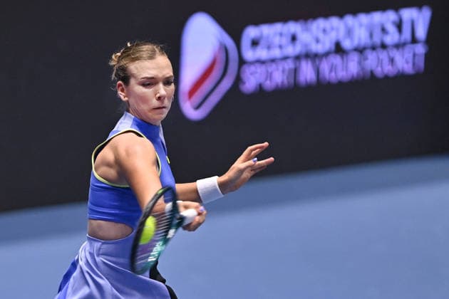Katie Boulter from Britain in action during match against Lucie Havlickova from Czechia within the WTA, Tennis Damen women s tennis tournament Ostrava Open, on February 3, 2026, in Ostrava, Czech Republic. (CTKxPhoto JaroslavxOzana) CTKPhotoP2026020304661  CTKPhotoP2026020304661