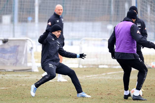 DEU, DFL, 2. FBL Hertha BSC, Training, 03.02.2026, Sportforum, Berlin, DEU, DFL, 2. FBL Hertha BSC, Training, im Bild Josip Brekalo (Hertha BSC Berlin 7), DFL - regulations prohibit any use of Photographs as image sequences and or quasi-video