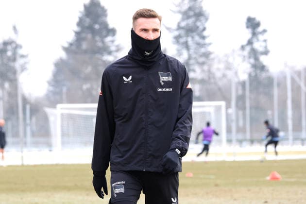 DEU, DFL, 2. FBL Hertha BSC, Training, 03.02.2026, Sportforum, Berlin, DEU, DFL, 2. FBL Hertha BSC, Training, im Bild Niklas Kolbe (Hertha BSC Berlin 27) DFL - regulations prohibit any use of Photographs as image sequences and or quasi-video