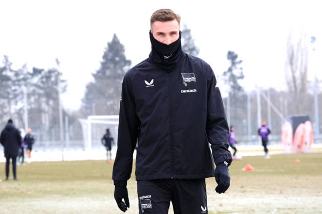 DEU, DFL, 2. FBL Hertha BSC, Training, 03.02.2026, Sportforum, Berlin, DEU, DFL, 2. FBL Hertha BSC, Training, im Bild Niklas Kolbe (Hertha BSC Berlin 27) DFL - regulations prohibit any use of Photographs as image sequences and or quasi-video