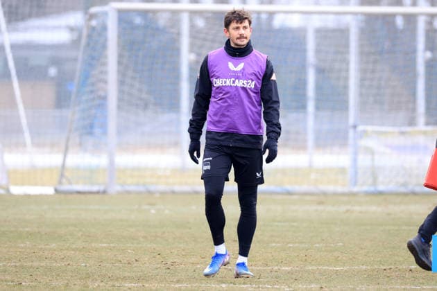 DEU, DFL, 2. FBL Hertha BSC, Training, 03.02.2026, Sportforum, Berlin, DEU, DFL, 2. FBL Hertha BSC, Training, im Bild Dawid Kownacki (Hertha BSC Berlin 9) DFL - regulations prohibit any use of Photographs as image sequences and or quasi-video
