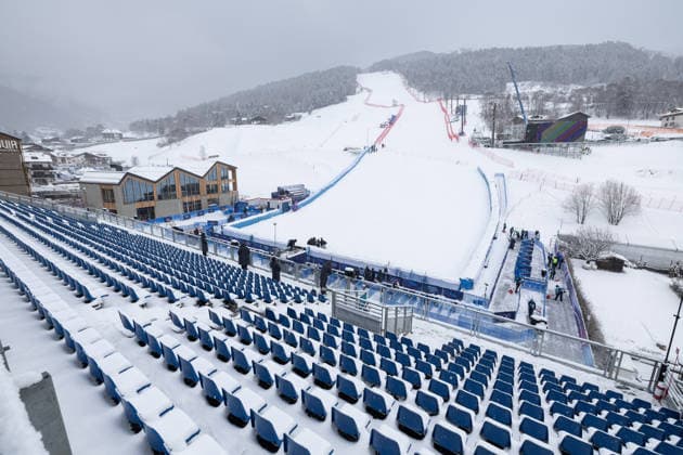 OLYMPICS - Winter Olympic Games, Olympische Spiele, Olympia, OS Milano Cortina 2026 BORMIO,ITALY,03.FEB.26 - OLYMPICS - Winter Olympic Games Milano Cortina 2026, preview. Image shows the finish area and the race track.  GEPAxpictures xHaraldxSteiner