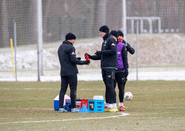 Fussball, Herren, Saison 2025 26, 2. Bundesliga, Hertha BSC, Training, v.l. Josip Brekalo (Hertha BSC), Luca Schuler (Hertha BSC), 03.02. 2026,