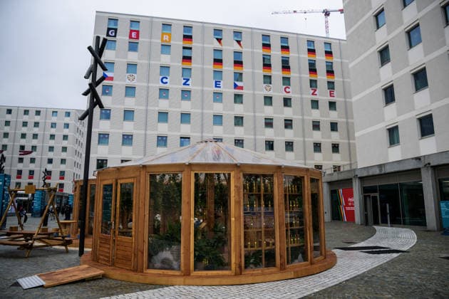 260203 Signage for Czech Republic and Germany at the Milan Olympic Village during day -3 of the 2026 Winter Olympics on February 3, 2026 in Milan. Photo: Joel Marklund BILDBYRAN kod JM JM0780 bbeng Olympic Games, Olympische Spiele, Olympia, OS olympics winter olympics os ol olympiska spel vinter-os olympiske leker milano cortina 2026 milan cortina 2026 milano cortina 2026 olympic games milano cortina 2026 winter olympic games milano cortina-os milano cortina-ol vinter-ol os-by *** 260203 Signage for Czech Republic and Germany at the Milan Olympic Village during day 3 of the 2026 Winter Olympics on February 3, 2026 in Milan Photo Joel Marklund BILDBYRAN kod JM JM0780 bbeng olympic games olympics winter olympics os ol olympiska spel vinter os olympiske leker milano cortina 2026 milan cortina 2026 milano cortina 2026 olympic games milano cortina 2026 winter olympic games milano cortina os milano cortina ol vinter ol os by  Copyright: JOELxMARKLUND BB260203JM076
