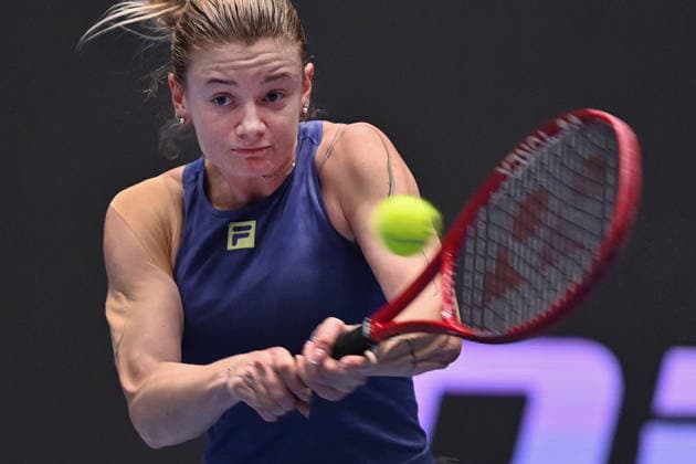 Lucie Havlickova from Czechia in action during match against Katie Boulter from Britain within the WTA, Tennis Damen women s tennis tournament Ostrava Open, on February 3, 2026, in Ostrava, Czech Republic. (CTKxPhoto JaroslavxOzana) CTKPhotoP2026020305016  CTKPhotoP2026020305016