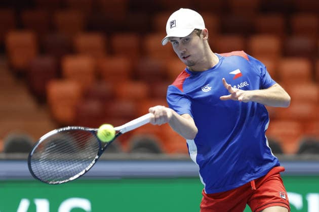 Maxim Mrva during the preparation for the Davis Cup match Czech Republic - Sweden, in Jihlava, Czech Republic, on January 6, 2026. (CTKxPhoto PavelxLebeda) CTKPhotoF202602030023701  CTKPhotoF202602030023701