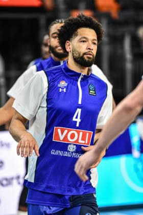 BKT Euro Cup; Ratiopharm Ulm gegen Buducnost VOLI Podgorica, Ratiopharm Arena Ulm 03.02.2026 James Thompson (Buducnost VOLI Podgorica, 4). Ulm 03.02.2026 - 17. Spieltag BKT EuroCup, Ratiopharm Ulm gegen Buducnost VOLI Podgorica, Ratiopharm Arena Ulm Copyright: xBEAUTIFULxSPORTS Märklx