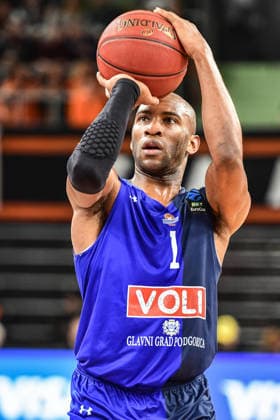 BKT Euro Cup; Ratiopharm Ulm gegen Buducnost VOLI Podgorica, Ratiopharm Arena Ulm 03.02.2026 Rasheed Sulaimon (Buducnost VOLI Podgorica, 1) beim Freiwurf. Ulm 03.02.2026 - 17. Spieltag BKT EuroCup, Ratiopharm Ulm gegen Buducnost VOLI Podgorica, Ratiopharm Arena Ulm Copyright: xBEAUTIFULxSPORTS Märklx