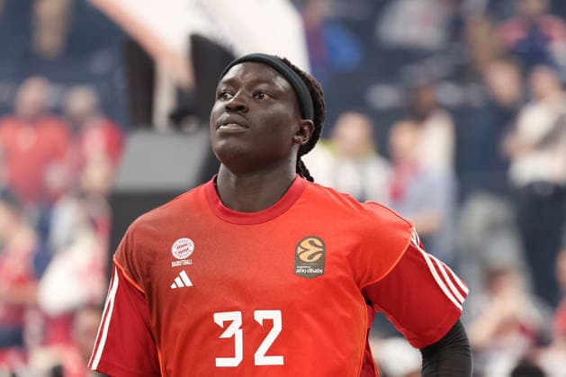 Wenyen Gabriel (FC Bayern Basketball, 32) beim Aufwaermen vor dem Spiel, GER, FC Bayern Basketball vs. Paris Basketball, Basketball, Euroleague, 26. Spieltag, Saison 2025 2026, 03.02.2026, GER, FC Bayern Basketball vs. Paris Basketball, Basketball, Euroleague, 26. Spieltag, Saison 2025 2026, 03.02.2026 Muenchen Copyright: xEibner-Pressefoto JennixMaulx EP_JML
