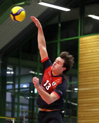 03.02.2026, Deutschland, Ludwigsburg, Volleyball Barock Volleys MTV Ludwigsburg vs. Haching München, Neuzugang Adrian Mol (LB)