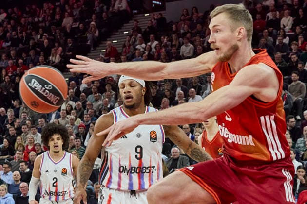 Turkish Airlines EuroLeague Basketball, FC Bayern Munich Basketball vs Paris Basketball, München FC Bayern Basketball, Munich FC Bayern Basketball, Paris Basketball, 2026-02-03 in München (SAP Garden) GIFFEY Niels (FC Bayern Munich Basketball Forward (Nr.5) BAY5 ) sportworld München SAP Garden Bayern Deutschland