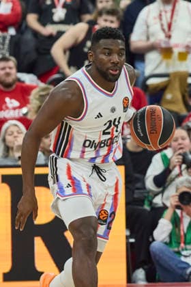 Turkish Airlines EuroLeague Basketball, FC Bayern Munich Basketball vs Paris Basketball, München FC Bayern Basketball, Munich FC Bayern Basketball, Paris Basketball, 2026-02-03 in München (SAP Garden) OUATTARA Yakuba (Paris Basketball Guard Nr24-PBB24) sportworld München SAP Garden Bayern Deutschland