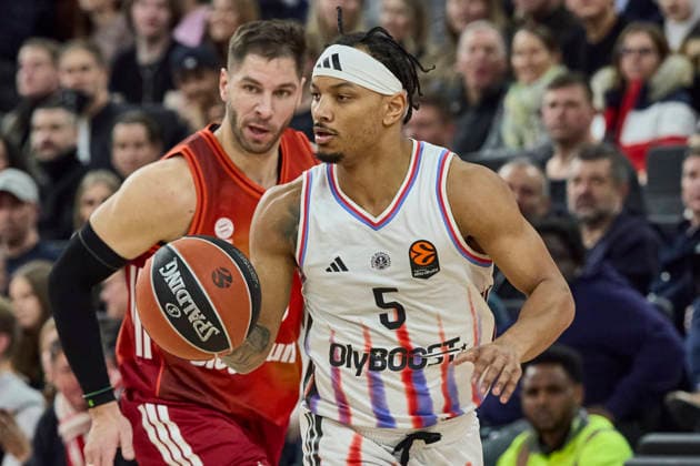 Turkish Airlines EuroLeague Basketball, FC Bayern Munich Basketball vs Paris Basketball, München FC Bayern Basketball, Munich FC Bayern Basketball, Paris Basketball, 2026-02-03 in München (SAP Garden) ROBINSON Justin (Paris Basketball Guard Nr5-PBB5) sportworld München SAP Garden Bayern Deutschland