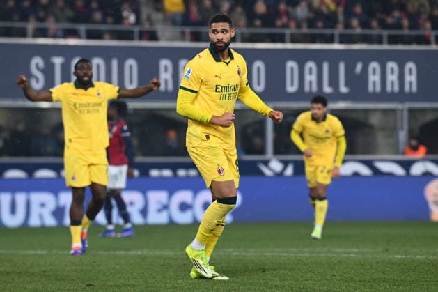 Loftus Cheek Ruben (Ac Milan) celebrating his goal during Bologna FC vs AC Milan, Italian soccer Serie A match in Bologna, Italy, February 03 2026  Copyright: xGianlucaxRicci IPAxSportx xipa-agency.netx xx IPA_70929774 IPA_Agency_IPA70929774