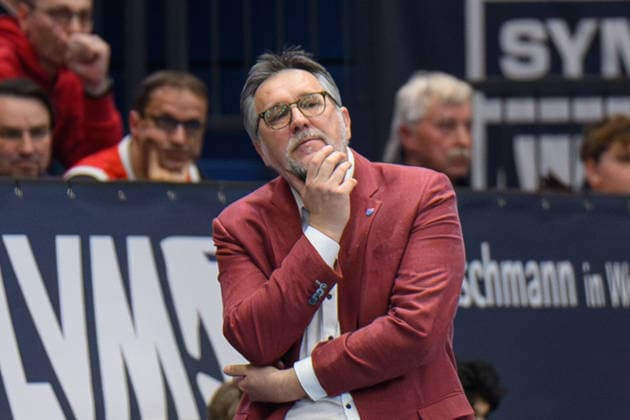 Silvano Poropat (MBC, Head-Coach, interim), Syntainics MBC vs. Hefte Helfen Bulls Kapfenberg, European North Basketball League 2025 26, Germany, Austria, 03.02.2026. Foto: Schulz Weissenfels Stadthalle Sachsen-Anhalt Deutschland