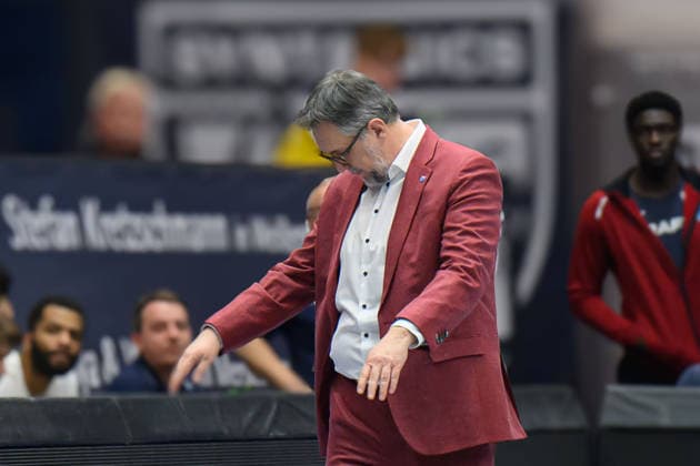 Silvano Poropat (MBC, Head-Coach, interim), Syntainics MBC vs. Hefte Helfen Bulls Kapfenberg, European North Basketball League 2025 26, Germany, Austria, 03.02.2026. Foto: Schulz Weissenfels Stadthalle Sachsen-Anhalt Deutschland