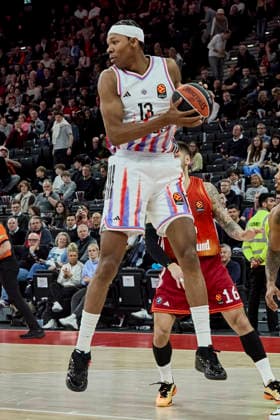 Turkish Airlines EuroLeague Basketball, FC Bayern Munich Basketball vs Paris Basketball, München FC Bayern Basketball, Munich FC Bayern Basketball, Paris Basketball, 2026-02-03 in München (SAP Garden) DOKOSSI Allan (Paris Basketball Center Nr13-PBB13) sportworld München SAP Garden Bayern Deutschland