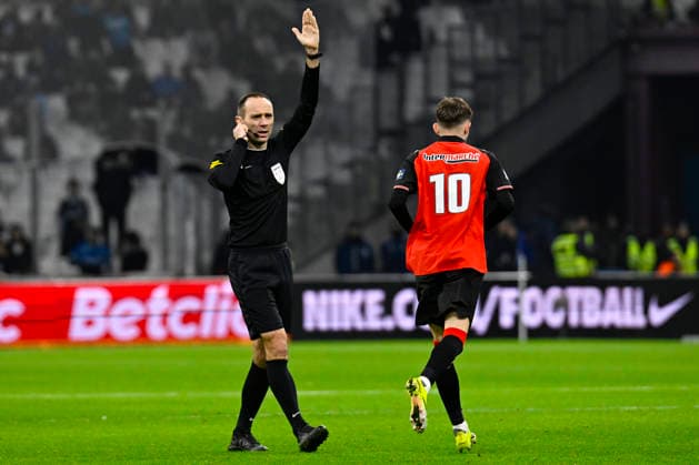 FOOTBALL : Olympique de Marseille VS Stade Rennais FC - Coupe de France - 03 02 2026 Referee Thomas LÃ onard during the Coupe de France match between Olympique de Marseille and Stade Rennais FC on February 3, 2026 at the Orange Velodrome Stadium in Marseille. MarseilleFrance  Copyright: xWilliamxCannarellax