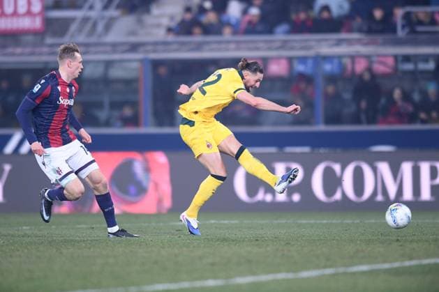 Foto IPP Luciano Adriani Bologna 03 02 2026 Campionato di calcio Serie A 2025 2026 Bologna-Milan Nella foto: il gol di Adrien Rabiot Italy Photo Press - World Copyright Bologna italy Italia ITALY  Copyright: xR4924_italyphotopressx