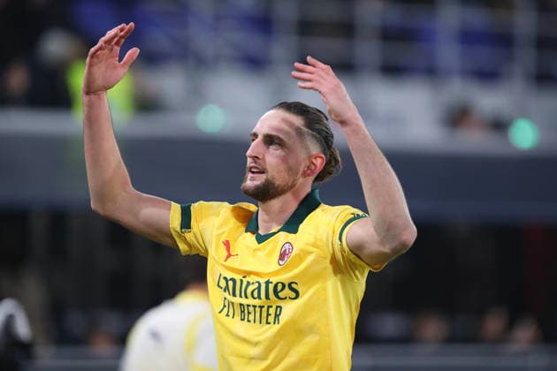 Adrien Rabiot of AC Milan celebrates the goal of 0-3 scored during the serie A match between Bologna FC and AC Milan at Renato dall™Ara stadium in Bologna (Italy), February 3, 2026. massimilianoxcarnabuci
