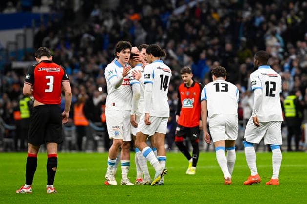 FOOTBALL : Olympique de Marseille VS Stade Rennais FC - Coupe de France - 03 02 2026 Joy OM - But Pierre-Emerick Aubameyang - Coupe de France match between Olympique de Marseille and Stade Rennais FC on February 3, 2026 at the Orange Velodrome Stadium in Marseille. MarseilleFrance  Copyright: xWilliamxCannarellax