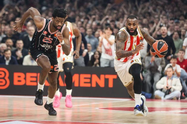 Crvena Zvezda v Hapoel Tel Aviv - EuroLeague BELGRADE, SERBIA - FEBRUARY 3: Miller-McIntyre of Crvena Zvezda in action during the EuroLeague Regular Season match between Crvena Zvezda and Hapoel Tel Aviv at Belgrade Arena in Belgrade, Serbia on February 3, 2026. Filip Stevanovic Anadolu Belgrade Serbia. Editorial use only. Please get in touch for any other usage.  Copyright: x2026xAnadoluxFilipxStevanovicx