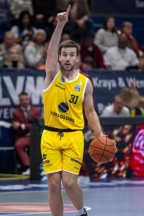 European North Basketball League, ENBL, -2025 2026 - Syntainics MBC vs.Hefte Helfen Bulls Kapfenberg Weissenfels, Deutschland 03.Februar 2026: Im Bild:Spencer Reaves (Weissenfels) Gestik, Geste, gestikuliert, Weissenfels Stadthalle Weissenfels Sachsen-Anhalt Deutschland