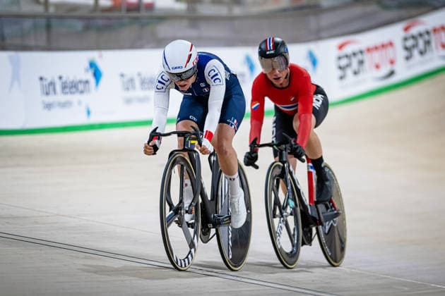 COPPONI Clara: UEC Track cycling, Rad, Radsport, Bahnrad, Bahn European Championships Konya 2026 COPPONI Clara ( FRA ) France Querformat - quer - horizontal - Landscape - Event Veranstaltung: UEC Track Cycling European Championships 2026 - Category Kategorie: Cycling - Track Cycling European Championships - Location Ort: Asia - Türkiye - Konya - Discipline: Omnium - Points Race - Category: Elite Women - Distance: 20 km - Date Datum: 03.02.2026 Tuesday Day 3 -