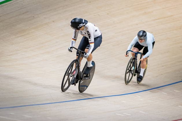 LYSENKO Alina, FRIEDRICH Lea Sophie: UEC Track cycling, Rad, Radsport, Bahnrad, Bahn European Championships Konya 2026 LYSENKO Alina ( RUS ) - Russia - FRIEDRICH Lea Sophie ( GER ) Germany Querformat - quer - horizontal - Landscape - Event Veranstaltung: UEC Track Cycling European Championships 2026 - Category Kategorie: Cycling - Track Cycling European Championships - Location Ort: Asia - Türkiye - Konya - Discipline: Sprint - Category: Elite Women - Distance: ... m - Date Datum: 03.02.2026 Tuesday Day 3 -