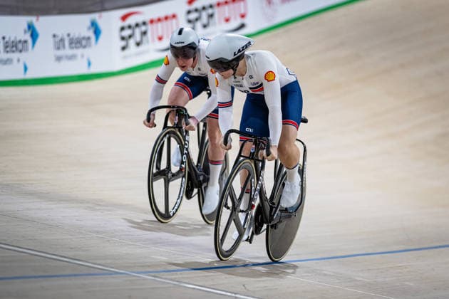 FINUCANE Emma, CAPEWELL Sophie: UEC Track cycling, Rad, Radsport, Bahnrad, Bahn European Championships Konya 2026 FINUCANE Emma - CAPEWELL Sophie ( GBR ) Great Britain Querformat - quer - horizontal - Landscape - Event Veranstaltung: UEC Track Cycling European Championships 2026 - Category Kategorie: Cycling - Track Cycling European Championships - Location Ort: Asia - Türkiye - Konya - Discipline: Sprint - Category: Elite Women - Distance: ... m - Date Datum: 03.02.2026 Tuesday Day 3 -
