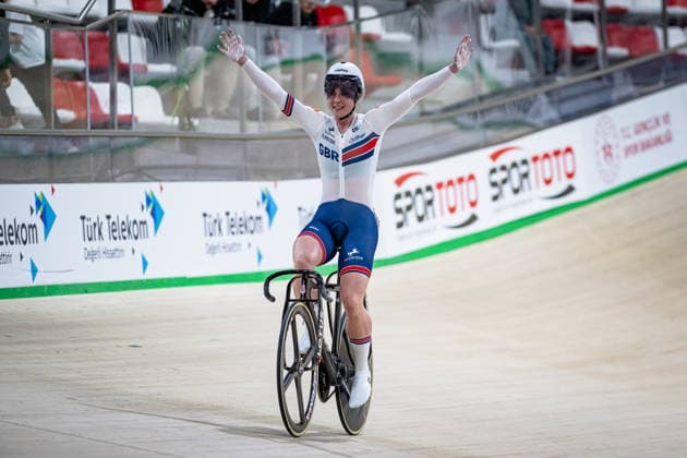 FINUCANE Emma: UEC Track cycling, Rad, Radsport, Bahnrad, Bahn European Championships Konya 2026 FINUCANE Emma ( GBR ) Great Britain Querformat - quer - horizontal - Landscape - Event Veranstaltung: UEC Track Cycling European Championships 2026 - Category Kategorie: Cycling - Track Cycling European Championships - Location Ort: Asia - Türkiye - Konya - Discipline: Sprint - Category: Elite Women - Distance: ... m - Date Datum: 03.02.2026 Tuesday Day 3 -