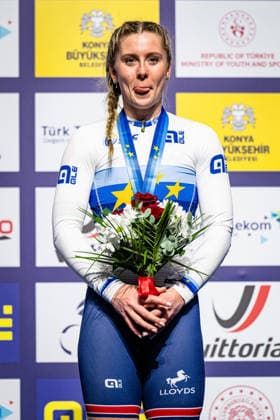 FINUCANE Emma: UEC Track cycling, Rad, Radsport, Bahnrad, Bahn European Championships Konya 2026 FINUCANE Emma ( GBR ) Great Britain Winner - First Place - Award Ceremony - Medal Ceremony - Podium - Hochformat - Hoch - Vertikal - Portrait - Event Veranstaltung: UEC Track Cycling European Championships 2026 - Category Kategorie: Cycling - Track Cycling European Championships - Location Ort: Asia - Türkiye - Konya - Discipline: Sprint - Category: Elite Women - Distance: ... m - Date Datum: 03.02.2026 Tuesday Day 3 -
