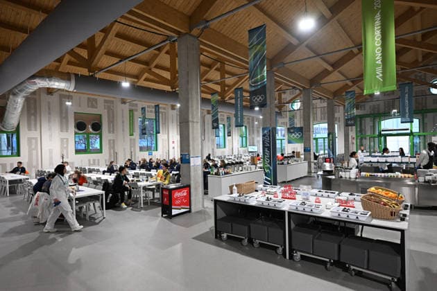 Athletes Main Dinig General view, FEBRUARY 3, 2026 - : Press preview of Athletes Village Olympic Village , during the Milano Cortina 2026 Olympic Winter games, Winterspiele,Spiele, Summer games in Milan, Italy. Noxthirdxpartyxsales  aflo_318428175