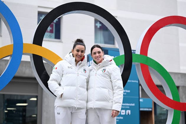The Olympic rings General view, FEBRUARY 3, 2026 - : Press preview of Athletes Village Olympic Village , during the Milano Cortina 2026 Olympic Winter games, Winterspiele,Spiele, Summer games in Milan, Italy. Noxthirdxpartyxsales  aflo_318428614