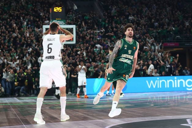 EuroLeague Basketball, Panathinaikos AKTOR Athens vs Real Madrid - Juancho Hernangomez, 41 of Panathinaikos AKTOR Athens celebrate during the Euroleague regular season basketball match between Panathinaikos AKTOR Athens and Real Madrid at Telekom Center Athens on February 3, 2026 in Athens, Greece. ATHENS Greece Copyright: xOnexInchxProductionsx 6836804