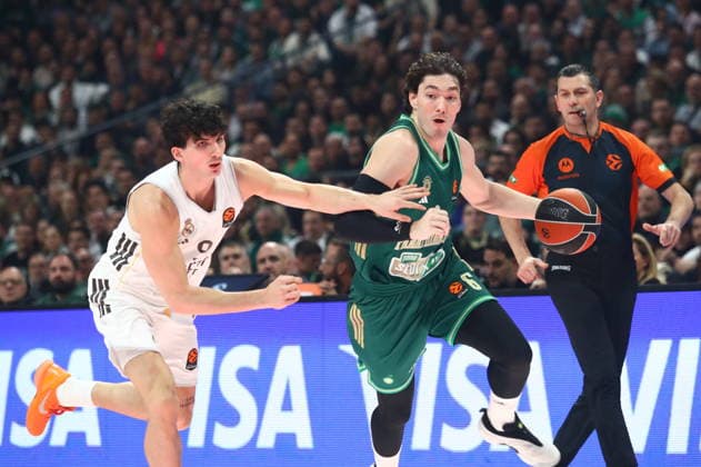 EuroLeague Basketball, Panathinaikos AKTOR Athens vs Real Madrid - Cedi Osman, 6 of Panathinaikos AKTOR Athens competes with Gabriele Procida, 9 of Real Madrid during the Euroleague regular season basketball match between Panathinaikos AKTOR Athens and Real Madrid at Telekom Center Athens on February 3, 2026 in Athens, Greece. ATHENS Greece Copyright: xOnexInchxProductionsx 6836667