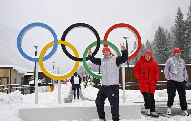 Milan Cortina Winter Olympics German athletes are pictured on Feb. 3, 2026, in the athletes village in Cortina d Ampezzo for the Milan Cortina Winter Olympics, opening on Feb. 6.  A14AA0005243308P