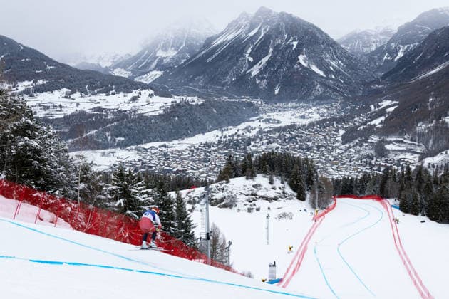 OLYMPICS - Winter Olympic Games, Olympische Spiele, Olympia, OS Milano Cortina 2026 BORMIO,ITALY,04.FEB.26 - OLYMPICS, ALPINE SKIING - Winter Olympic Games Milano Cortina 2026, preview, downhill training, men. Image shows Elvis Opmanis (LAT).  GEPAxpictures xWolfgangxGrebien