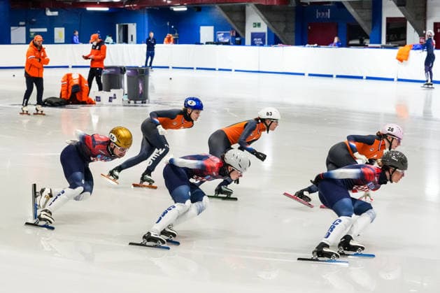 2026-02-04 - Milano Cortina 2026 Winter Olympics MILAN, ITALY - FEBRUARY 4: Xandra Velzeboer of Netherlands, Ivan Martinic of Croatia, Selma Poutsma of Netherlands, Valentina Ascic of Croatia, Zoe Florence Deltrap of Netherlands, Katarina Buric of Croatia during a training before the Milano Cortina 2026 Winter Olympics at the Milano Ice Skating Arena on February 4, 2026 in Milan, Italy Milan Milano Ice Skating Arena Italy Content not available for redistribution in The Netherlands directly or indirectly through any third parties. Copyright: xAndrexWeeningx
