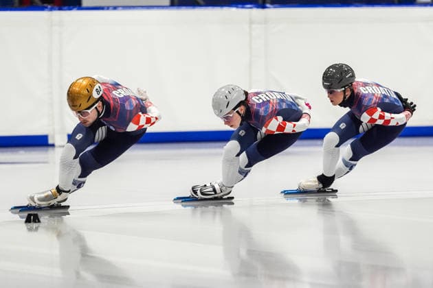 2026-02-04 - Milano Cortina 2026 Winter Olympics MILAN, ITALY - FEBRUARY 4: Ivan Martinic of Croatia, Valentina Ascic of Croatia, Katarina Buric of Croatia during a training before the Milano Cortina 2026 Winter Olympics at the Milano Ice Skating Arena on February 4, 2026 in Milan, Italy Milan Milano Ice Skating Arena Italy Content not available for redistribution in The Netherlands directly or indirectly through any third parties. Copyright: xAndrexWeeningx
