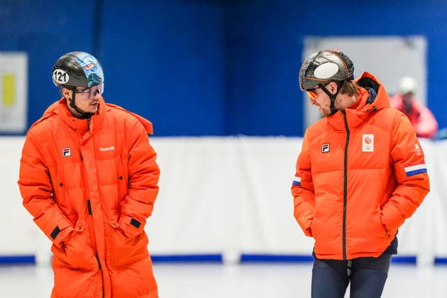 2026-02-04 - Milano Cortina 2026 Winter Olympics MILAN, ITALY - FEBRUARY 4: Melle van t Wout of Netherlands, Friso Emons of Netherlands during a training before the Milano Cortina 2026 Winter Olympics at the Milano Ice Skating Arena on February 4, 2026 in Milan, Italy Milan Milano Ice Skating Arena Italy Content not available for redistribution in The Netherlands directly or indirectly through any third parties. Copyright: xAndrexWeeningx