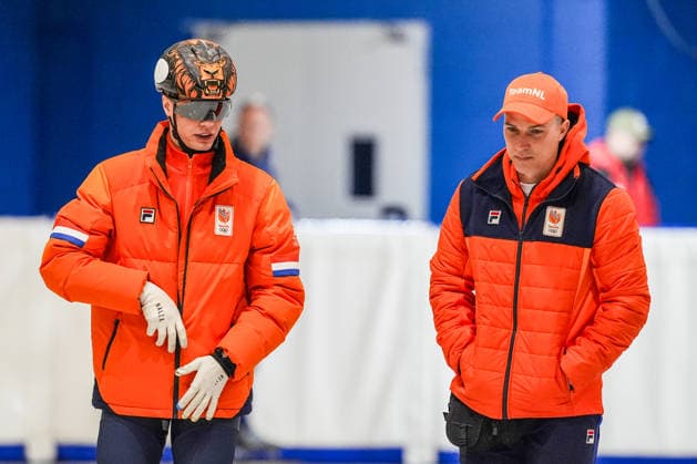 2026-02-04 - Milano Cortina 2026 Winter Olympics MILAN, ITALY - FEBRUARY 4: Friso Emons of Netherlands, Kip Carpenter of Netherlands™ during a training before the Milano Cortina 2026 Winter Olympics at the Milano Ice Skating Arena on February 4, 2026 in Milan, Italy Milan Milano Ice Skating Arena Italy Content not available for redistribution in The Netherlands directly or indirectly through any third parties. Copyright: xAndrexWeeningx