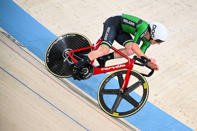 2026 UEC Track Elite European Championships Picture by Olly Hassell SWpix.com - 04 02 2026 - Cycling - 2026 UEC Track Elite European Championships - Konya Velodrome, Konya, Türkiye - Men s Omnium Scratch Race 1 4 - Matti Dobbins (Ireland) Copyright: x xSWpix.comx(t axPhotographyxHubxLtd)xOllyxHassell SWpix.comx SWP-3177-0786