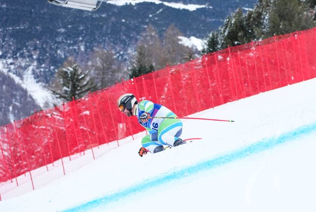 (260204) -- BORMIO, Feb. 4, 2026 -- Martin Cater of Slovenia takes part in the alpine skiing men s downhill first official training ahead of the 2026 Milan-Cortina Winter Olympics, in Bormio, Italy, Feb. 4, 2026. ) (MICO2026)ITALY-BORMIO-OLYMPIC Winter games, Winterspiele,Spiele, Summer games ALPINE SKIING-MEN S DOWNHILL-TRAINING YanxLinyun 