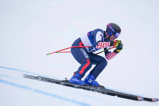 (260204) -- BORMIO, Feb. 4, 2026 -- Arnaud Alessandria of Monaco takes part in the alpine skiing men s downhill first official training ahead of the 2026 Milan-Cortina Winter Olympics, in Bormio, Italy, Feb. 4, 2026. ) (MICO2026)ITALY-BORMIO-OLYMPIC Winter games, Winterspiele,Spiele, Summer games ALPINE SKIING-MEN S DOWNHILL-TRAINING HuxHuhu 