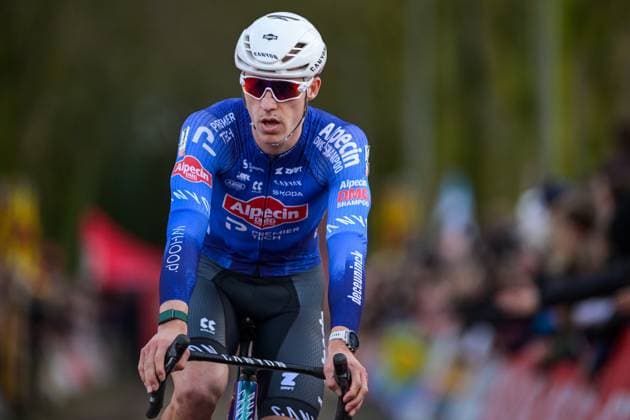 Belgian Niels Vandeputte crosses the finish line at the men s elite race of the Parkcross cyclocross cycling event, race 6 7 in the Exact Cross competition, Wednesday 04 February 2026 in Maldegem. DAVIDxPINTENS  x161034273x